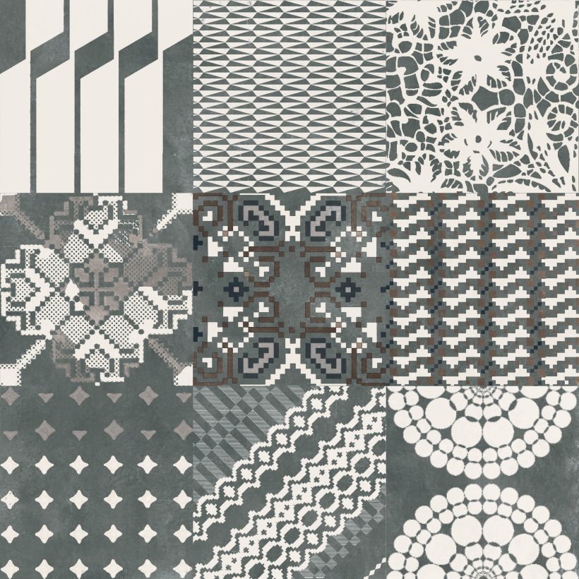 Mutina, Azulej Combination Nero 20x20 cm