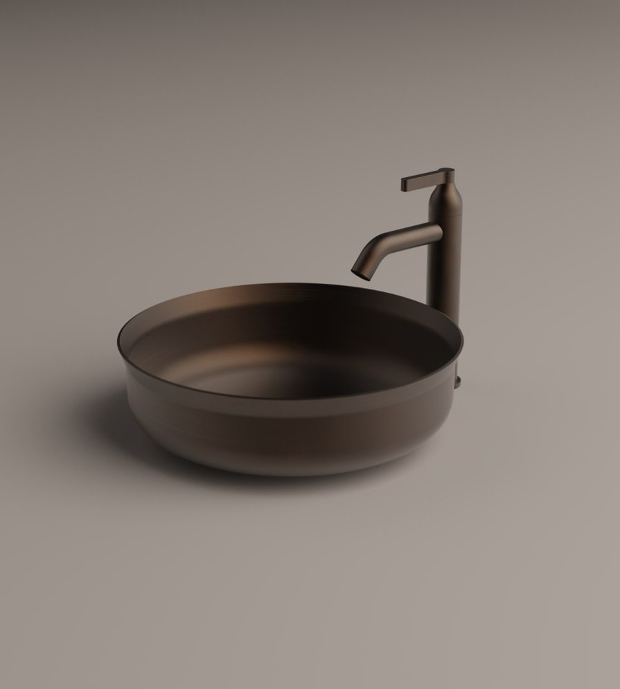 Agape, Undici Inox Lavabo Ottone Brunito diam.38 cm