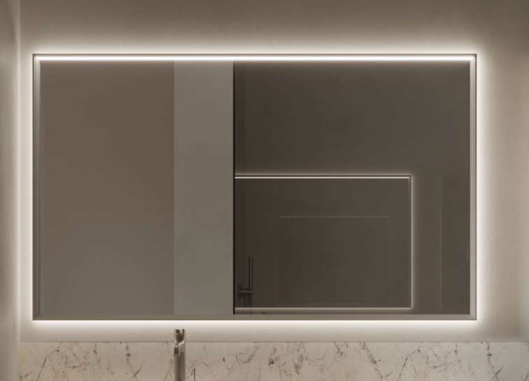 Aqua, Tecnica-Up Specchio con luce 150x90 cm