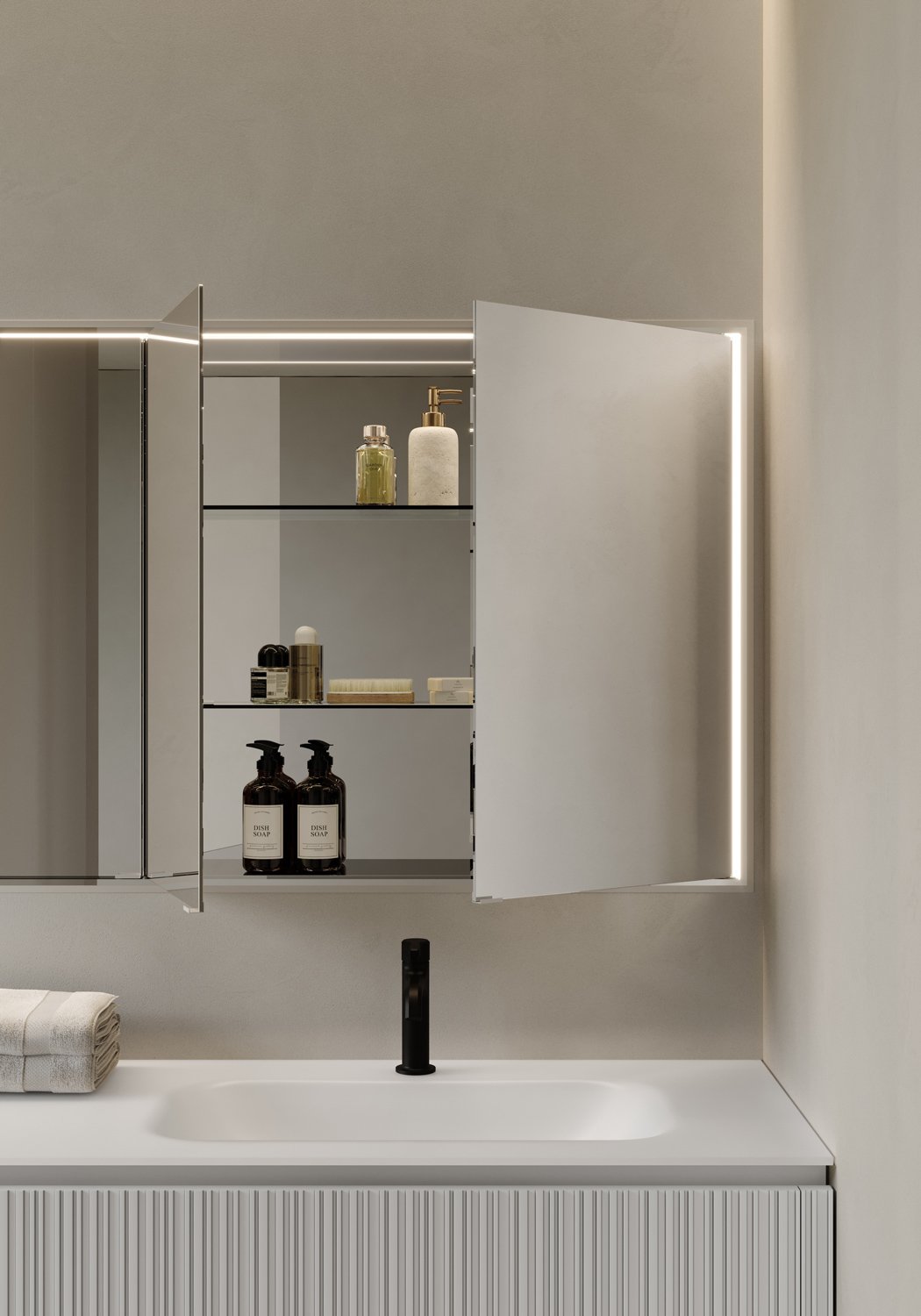 Idea, Multiplo Storage mirror 80x80 cm