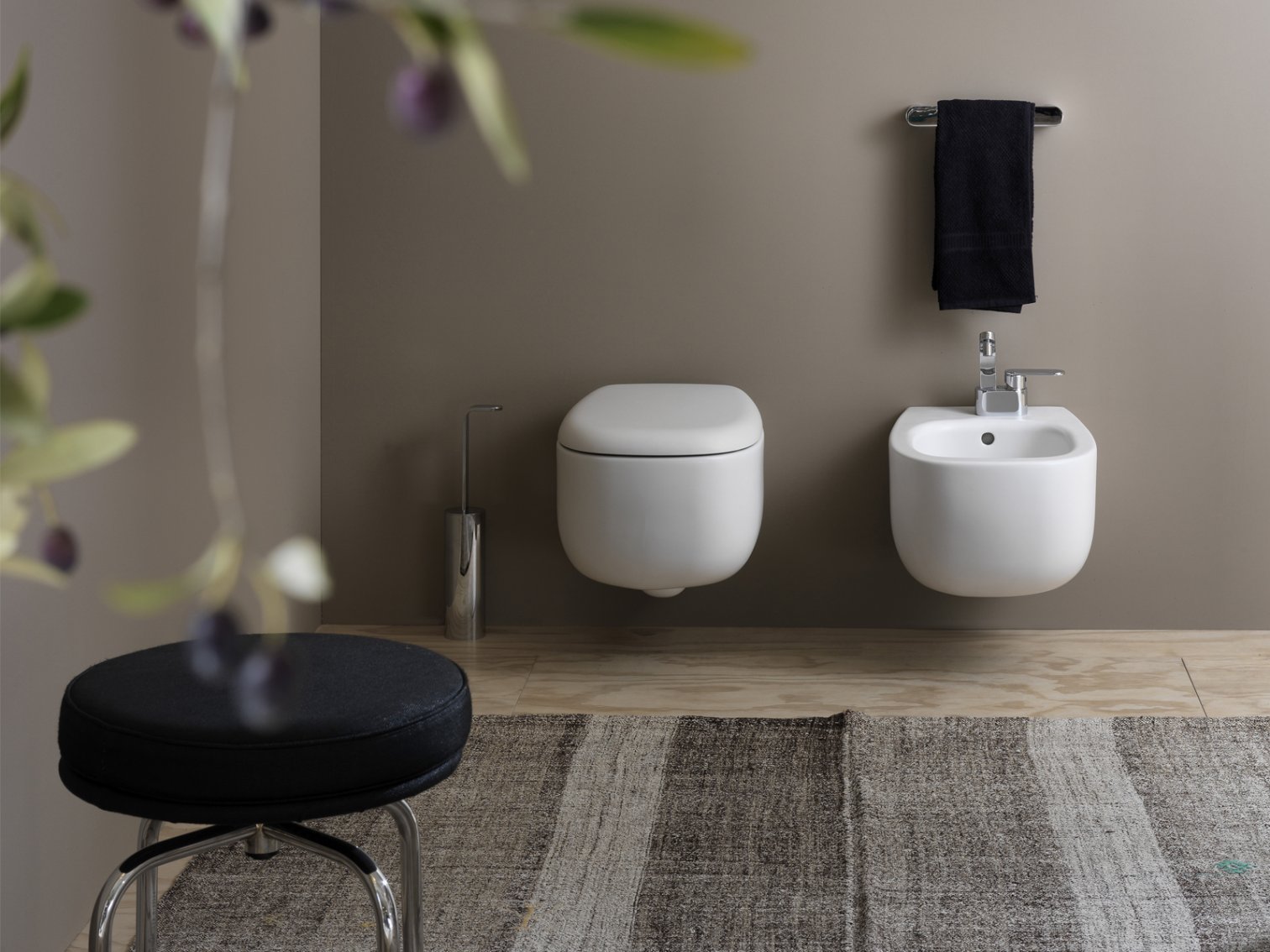 Flaminia, Bonola Coppia sanitari Sospesi Latte