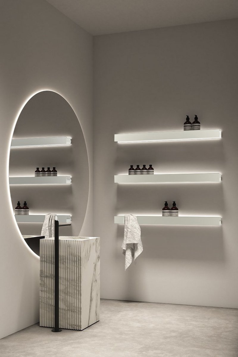 antoniolupi, Letteramuta Aluminium wall shelf L 144 cm