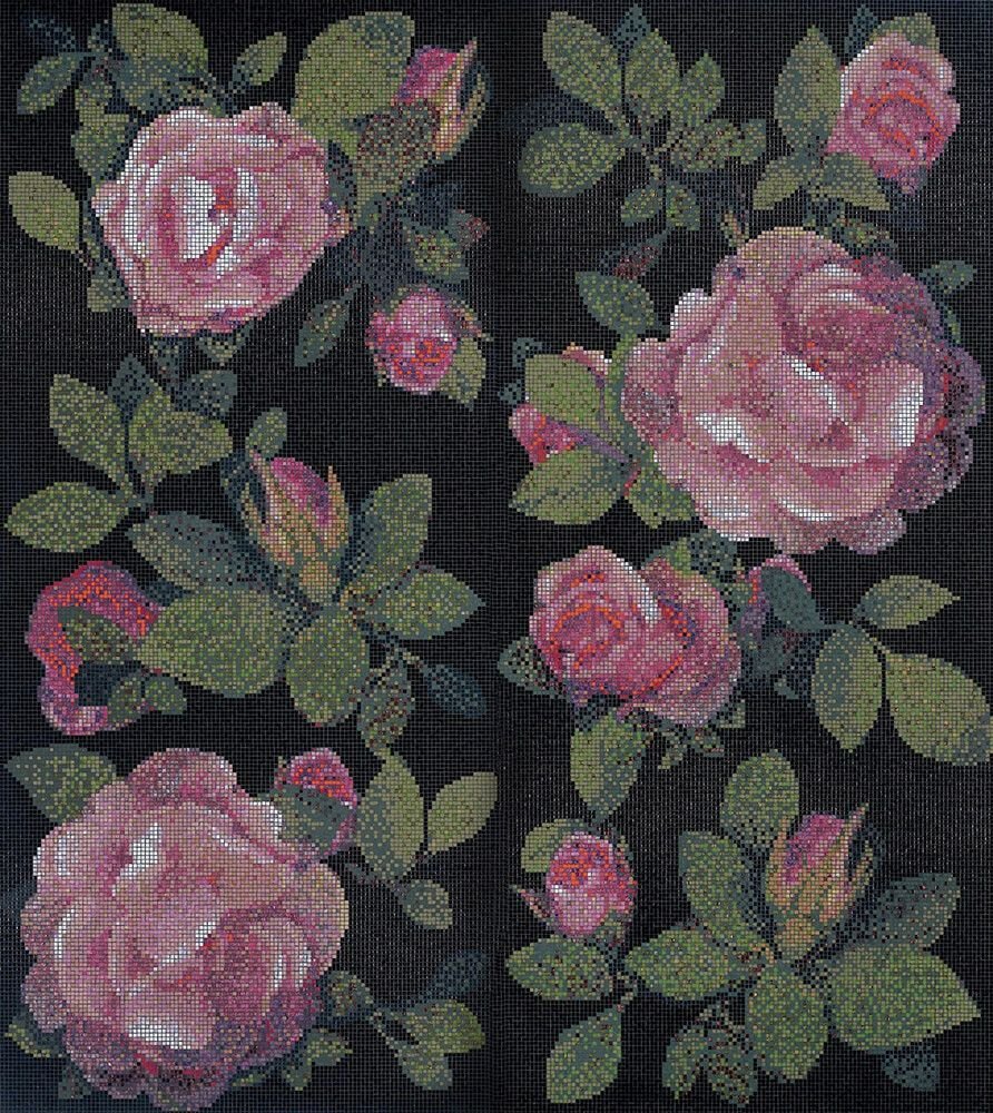 Bisazza, Springrose Nero mosaico 32x32 cm