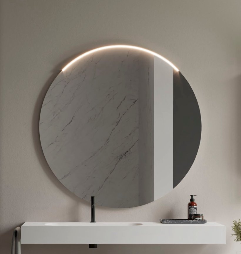 Aqua, Lap Specchio con luce diametro 80 cm