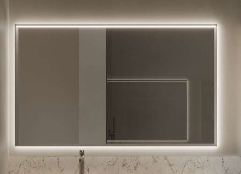 Aqua, Tecnica-Up Specchio con luce 150x90 cm