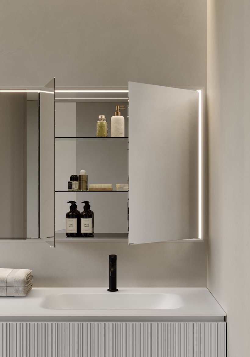 Idea, Multiplo Storage mirror 80x80 cm