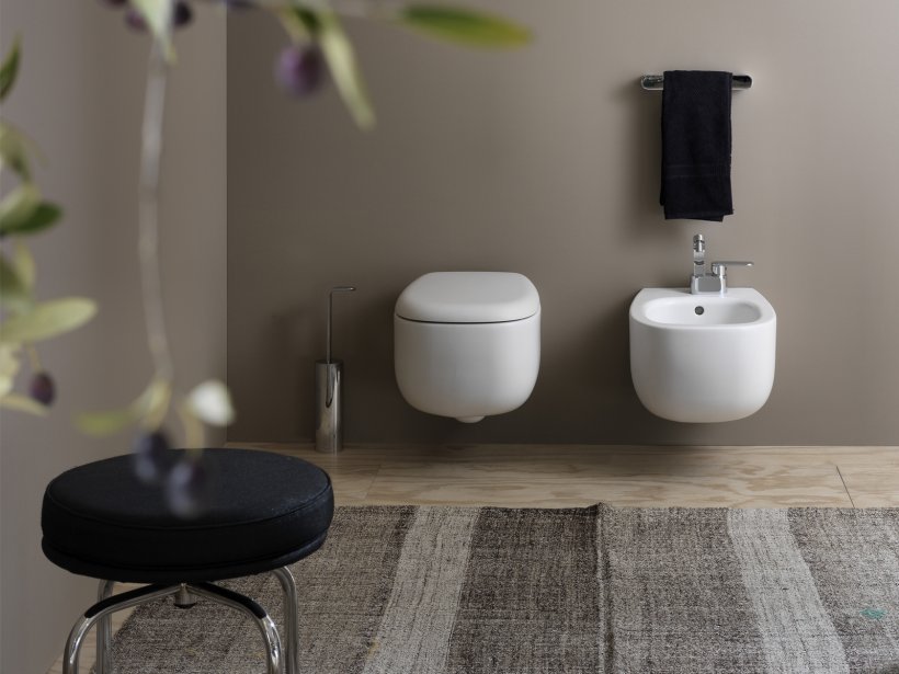 Flaminia, Bonola Coppia sanitari Sospesi Latte