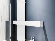 Tubes, Square Scaldasalviette + maniglione 160x56 cm Grigio Luce Opaco