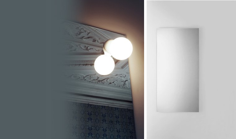 Agape, Nudo Specchio con lampada 120x48 