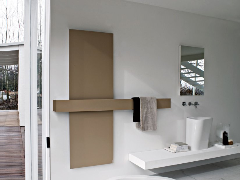 Tubes, Square Scaldasalviette + maniglione 180x60 cm Tortora Perlato 