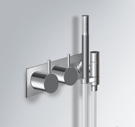 Vola, Gruppo doccia cromo spazzolato 