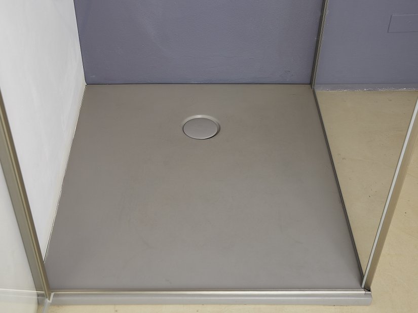 Nic Design, Foglio Piatto doccia 100x90 cm Cemento Opaco 