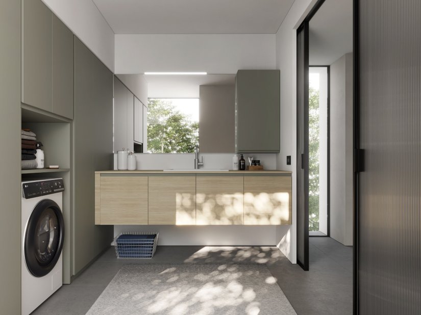 Idea, Spazio Time Mobile lavanderia L 230+185 cm 