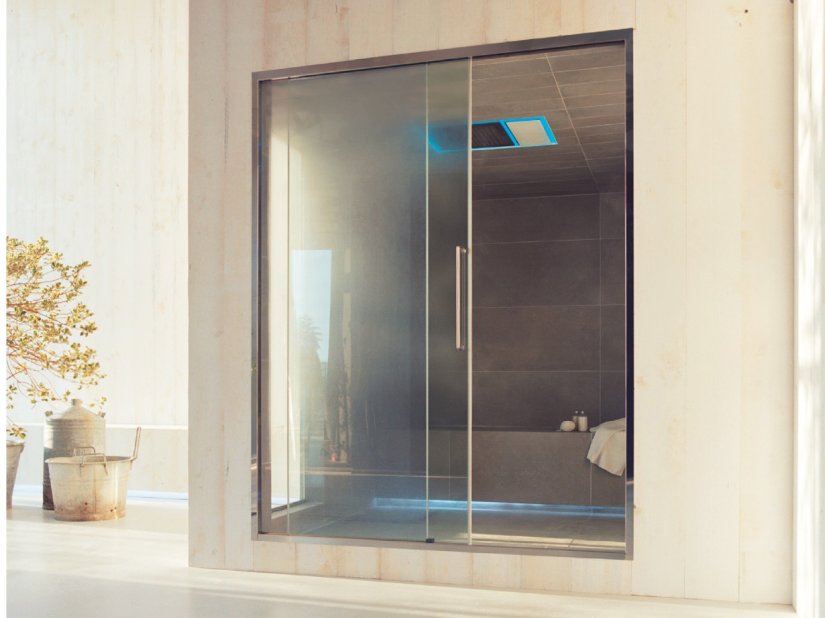 Effe, Spazioslide Shower door + Spazio window for Turkish bath 