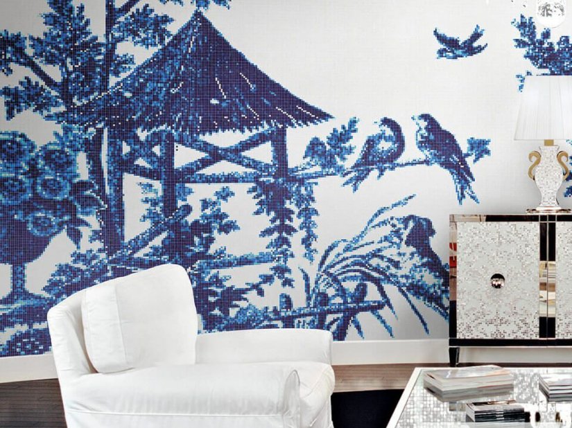 Bisazza, Jardin Bleu mosaico 32x32 cm 